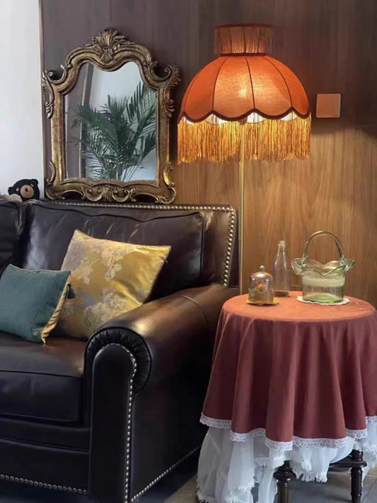 French Parlour Velvet Tassel Floor Lamp