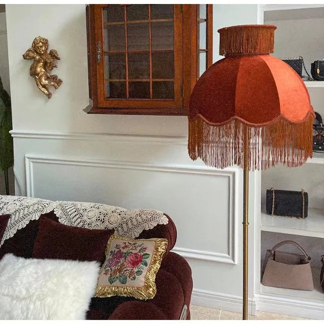 French Parlour Velvet Tassel Floor Lamp