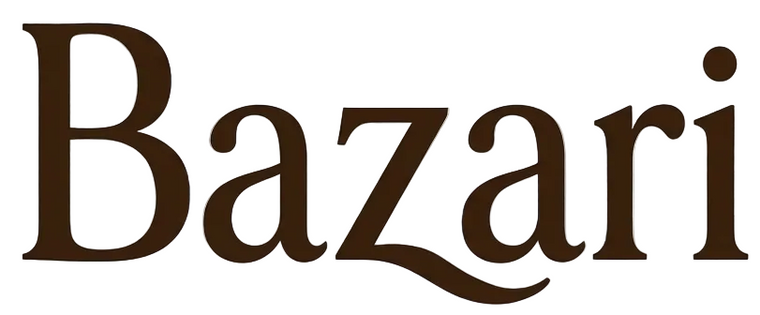Bazari logo in brown on a transparent background