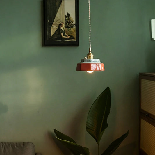 Chinese Imperial Ceramic Pendant Light