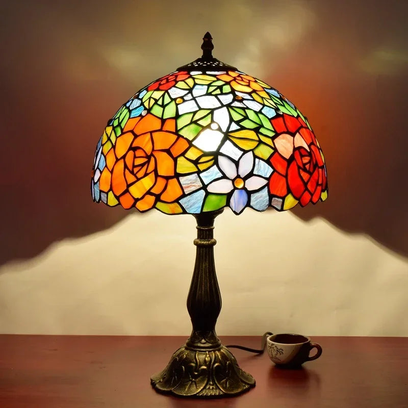 Tiffany Stained Glass Lamp - English Garden