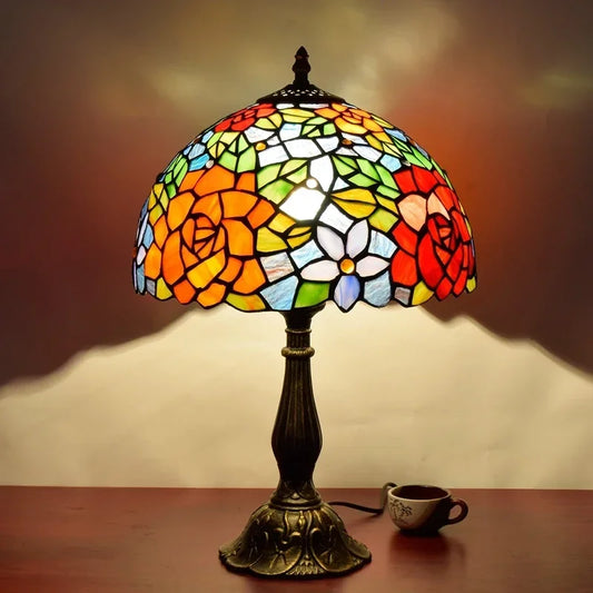 Tiffany Stained Glass Lamp - English Garden