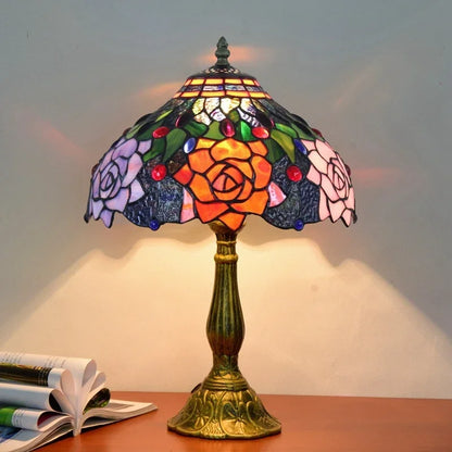 Tiffany Stained Glass Lamp - Bouquet of Roses