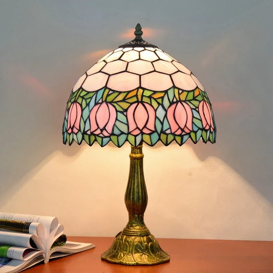 Tiffany Stained Glass Lamp - Tulip Fields