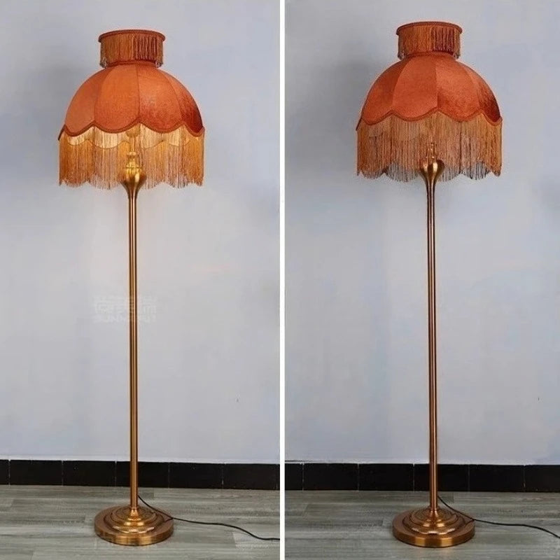 French Parlour Velvet Tassel Floor Lamp