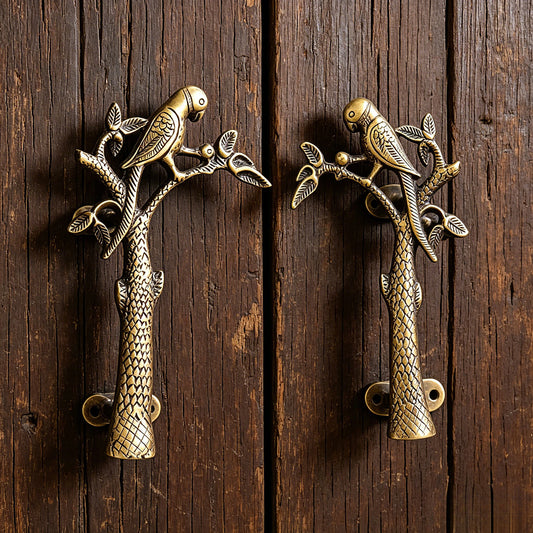 Brass Parrot Door Handle